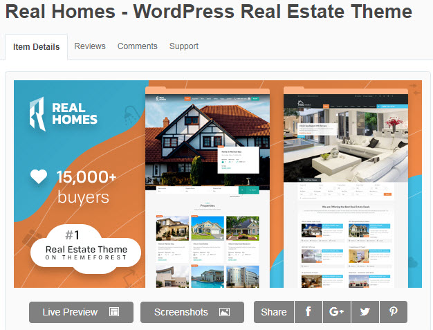 theme bất động sản wordpress real home