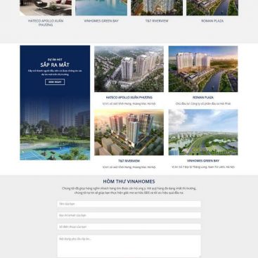 mẫu website bất động sản nhiều dự án căn hộ