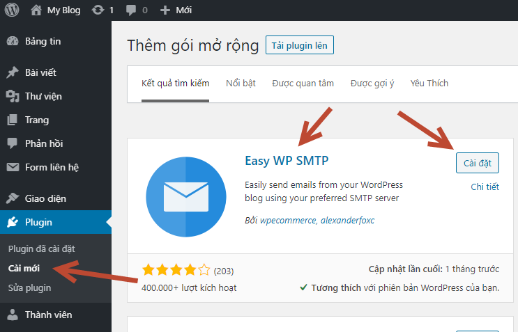 Cài đặt Plugin Easy WP SMTP