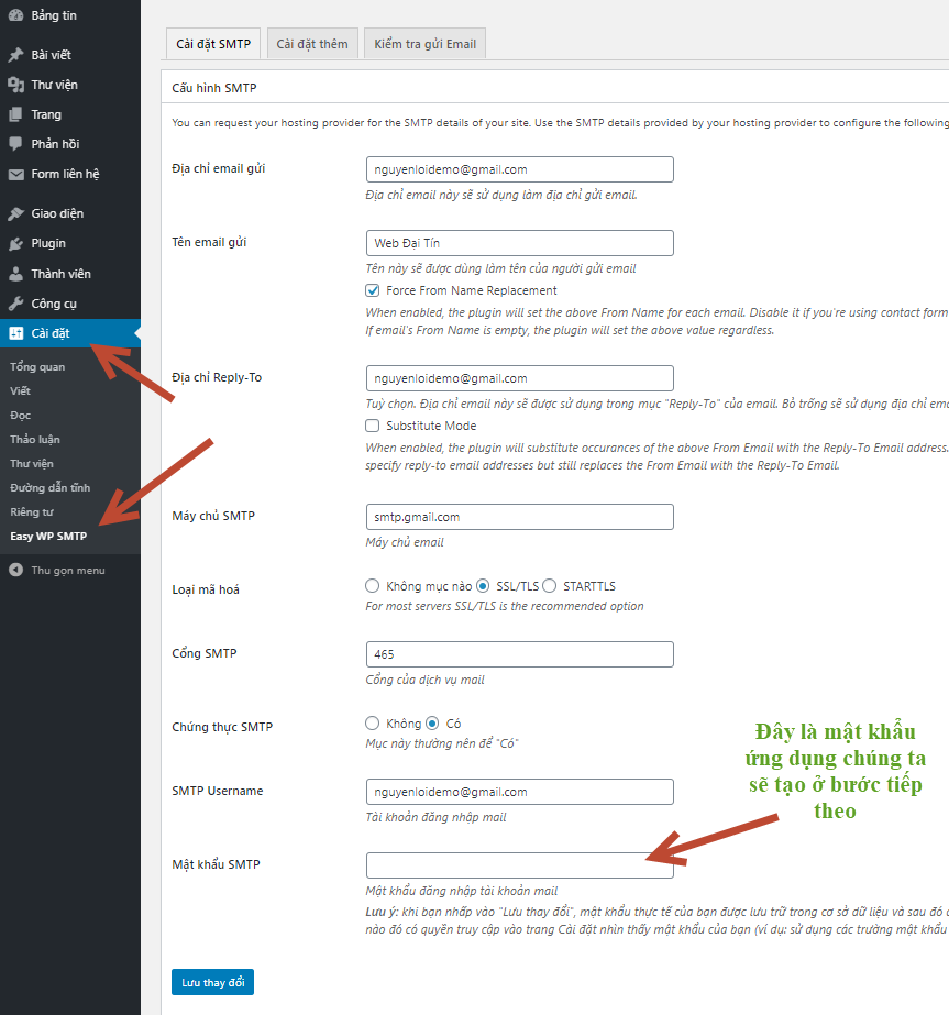 Cấu hình nhận Mail SMTP cho WordPress