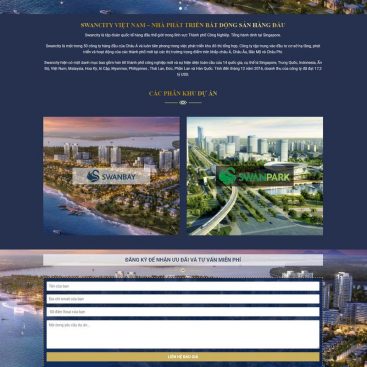Mẫu web bất động sản bán 2 dự án thiết kế landing page M101