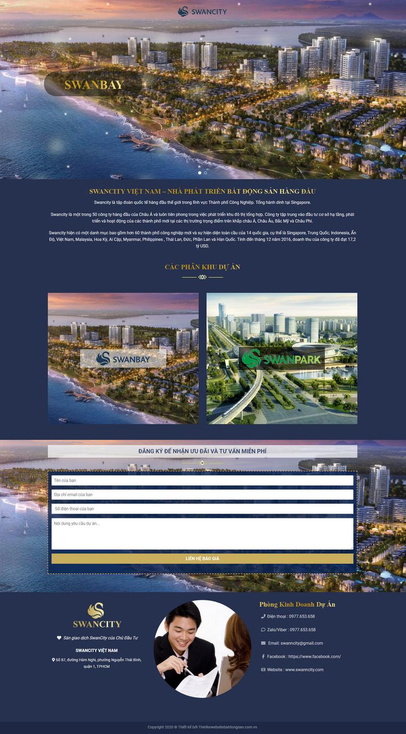 Mẫu web bất động sản bán 2 dự án thiết kế landing page M101